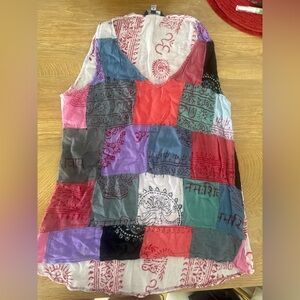 Yoga top Multicolor Patchwork Sleeveless Top